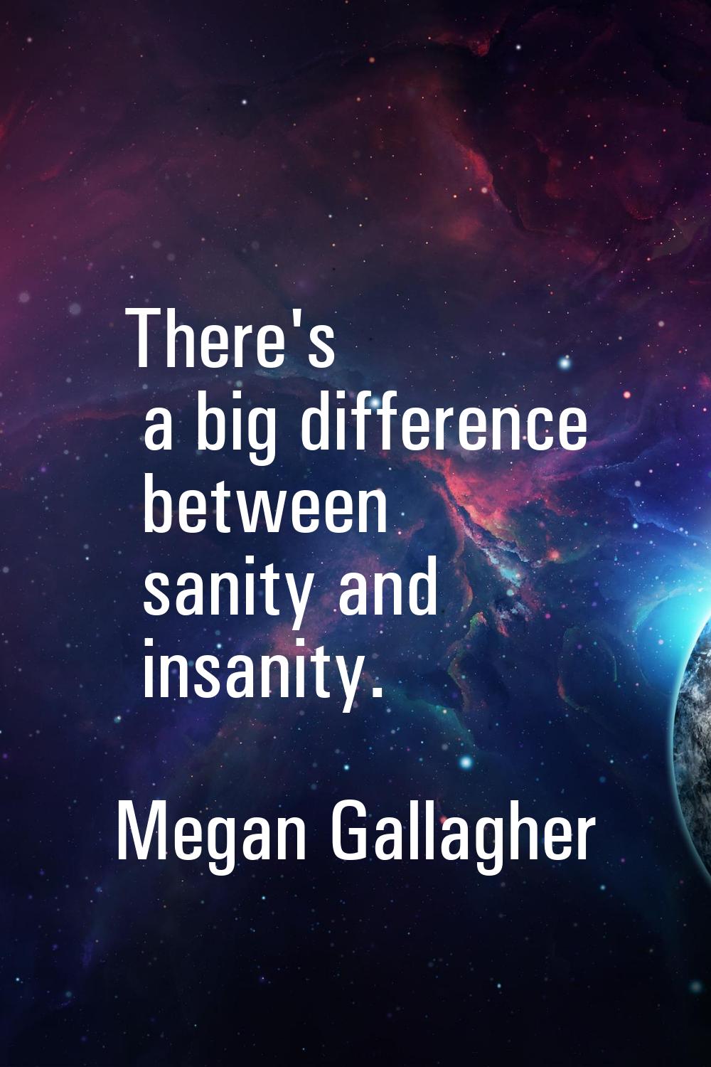 There's a big difference between sanity and insanity.