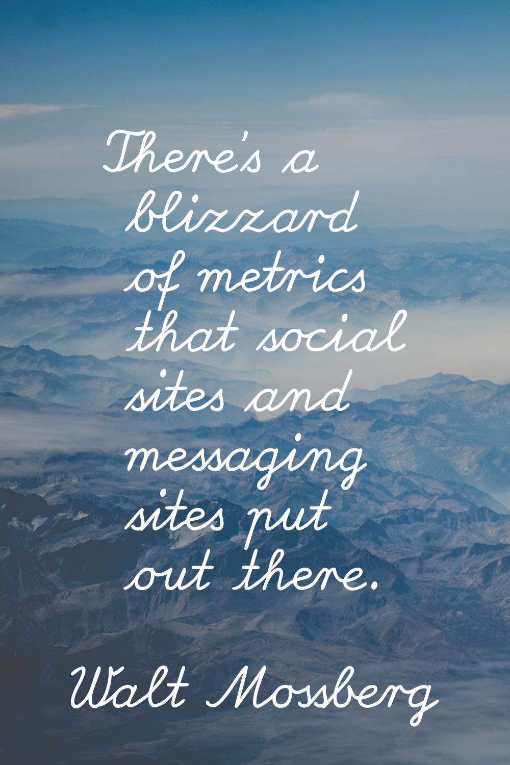 There's a blizzard of metrics that social sites and messaging sites put out there.