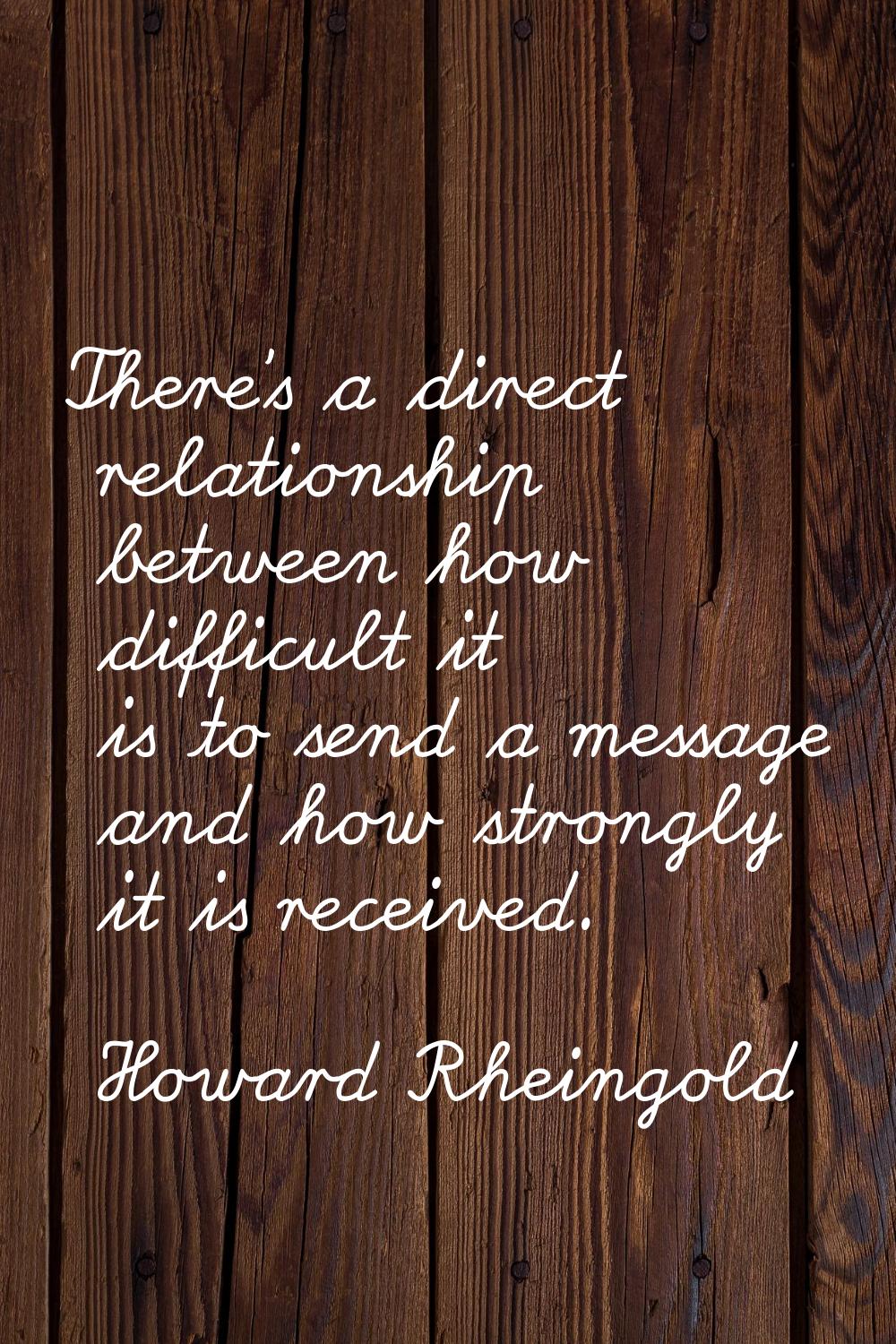 There's a direct relationship between how difficult it is to send a message and how strongly it is 