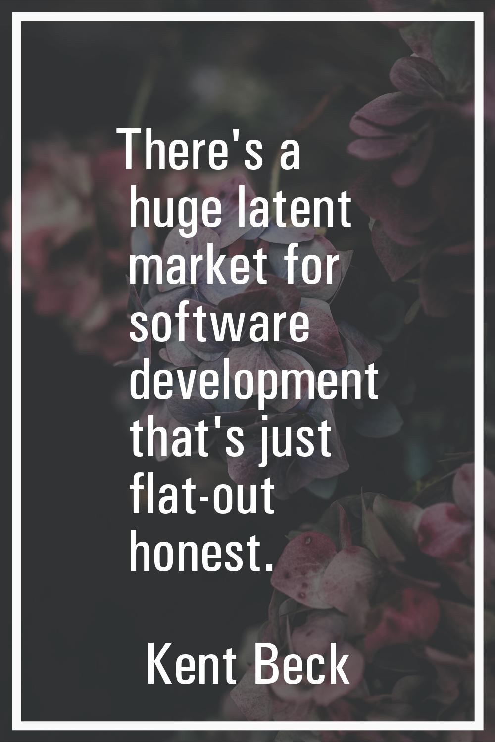 There's a huge latent market for software development that's just flat-out honest.