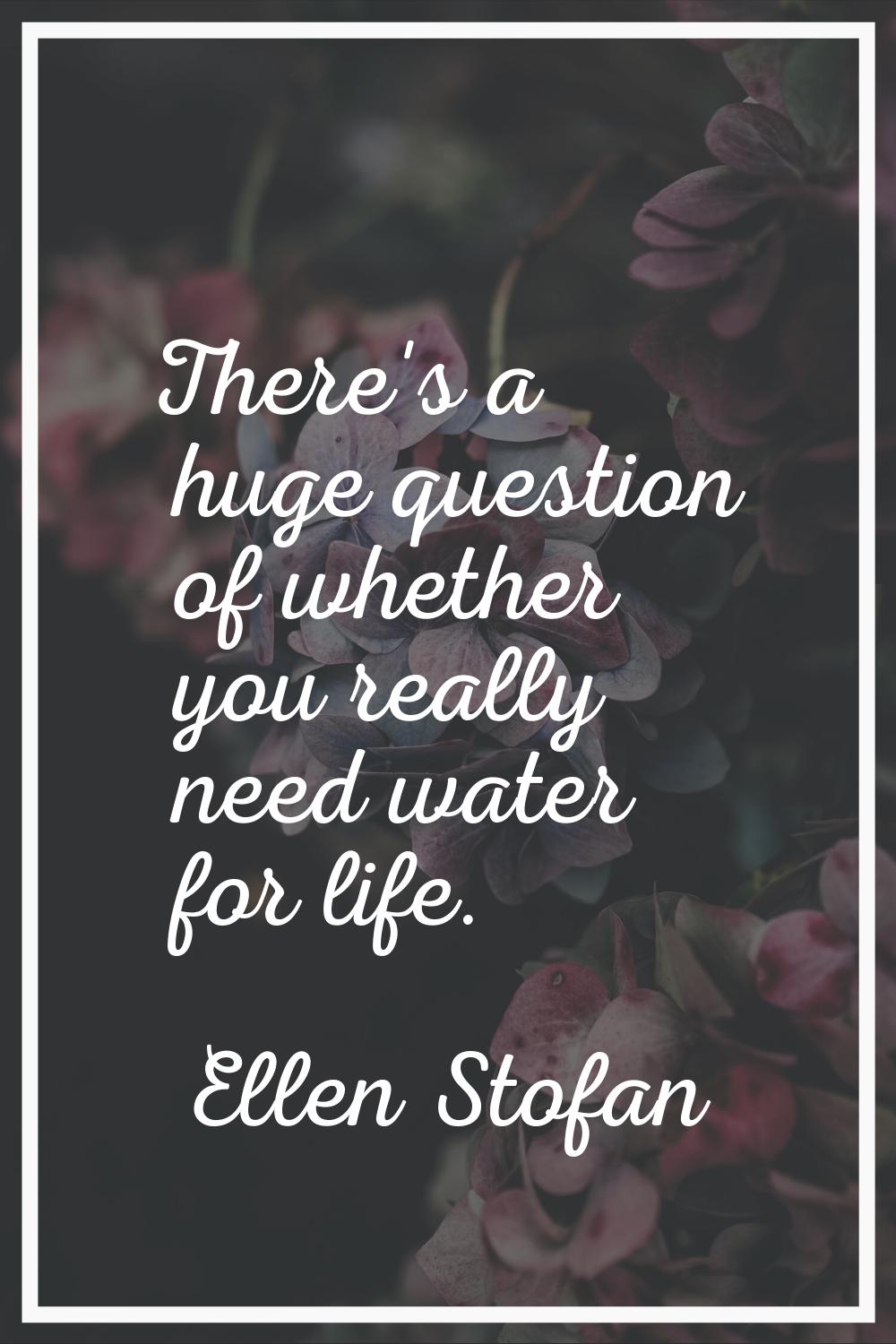 There's a huge question of whether you really need water for life.
