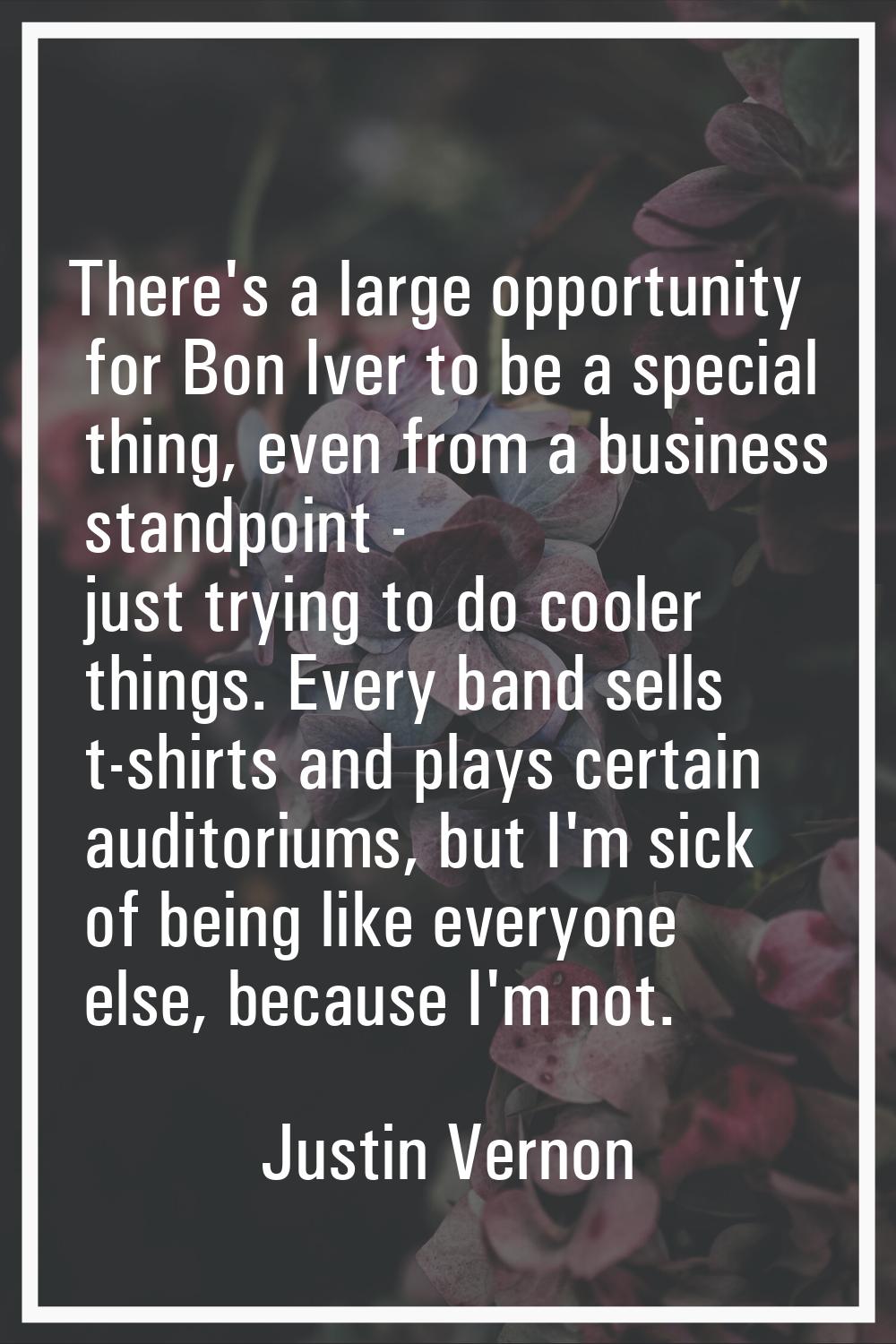 There's a large opportunity for Bon Iver to be a special thing, even from a business standpoint - j