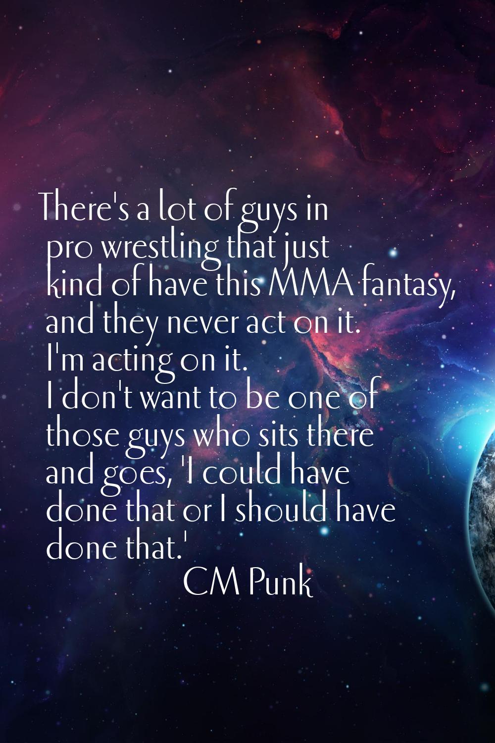 There's a lot of guys in pro wrestling that just kind of have this MMA fantasy, and they never act 