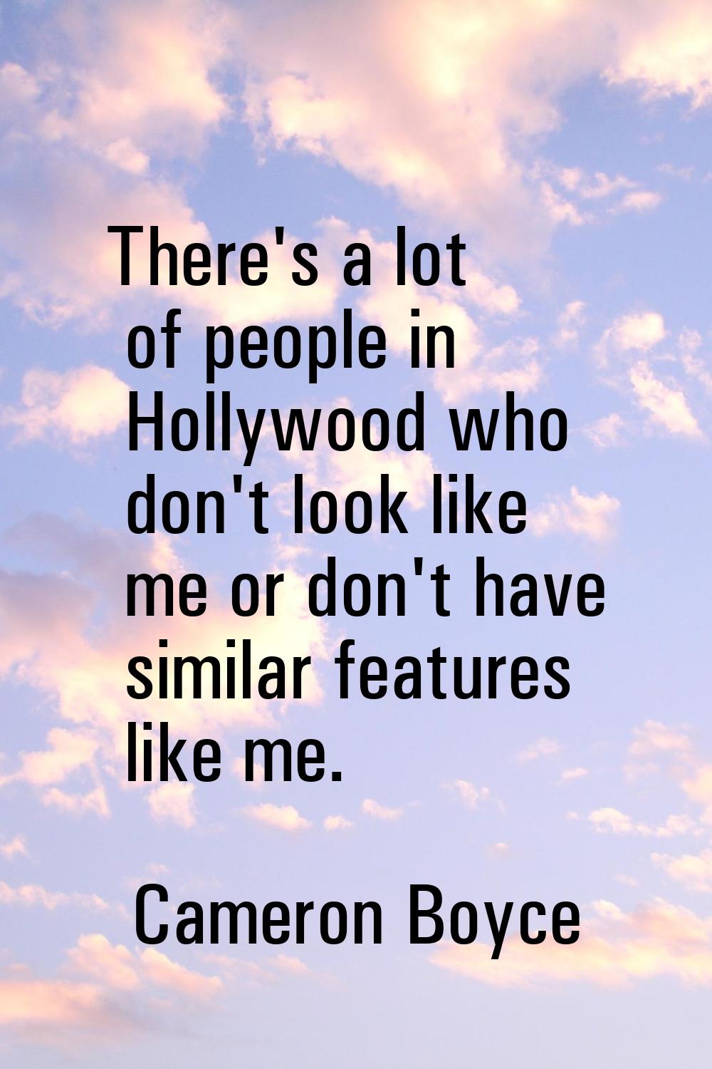 There's a lot of people in Hollywood who don't look like me or don't have similar features like me.