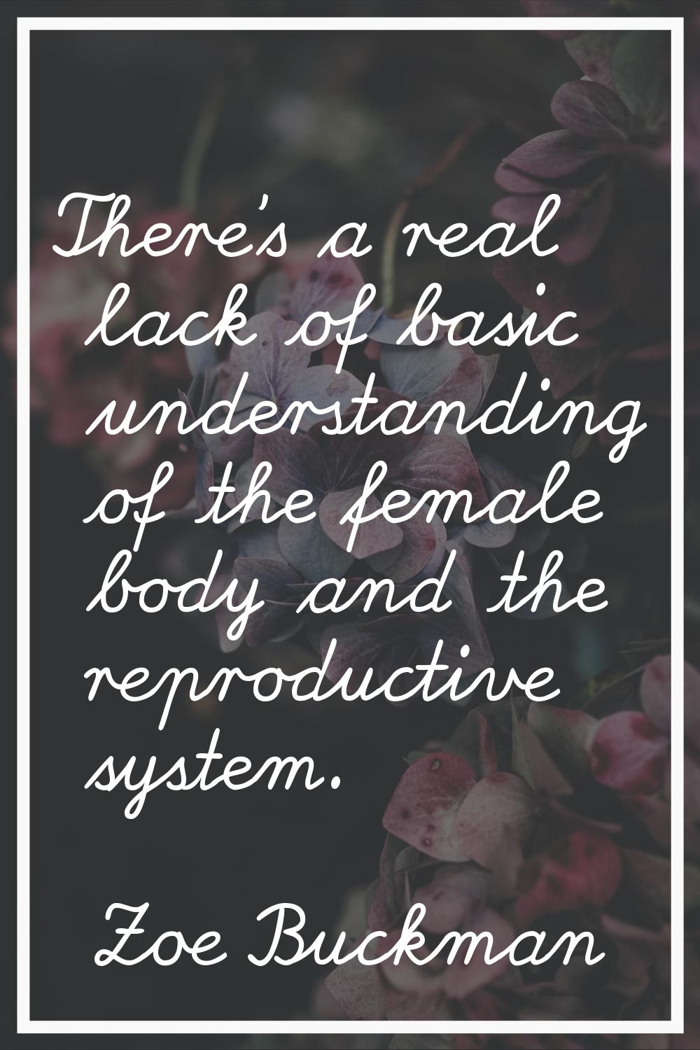 There's a real lack of basic understanding of the female body and the reproductive system.