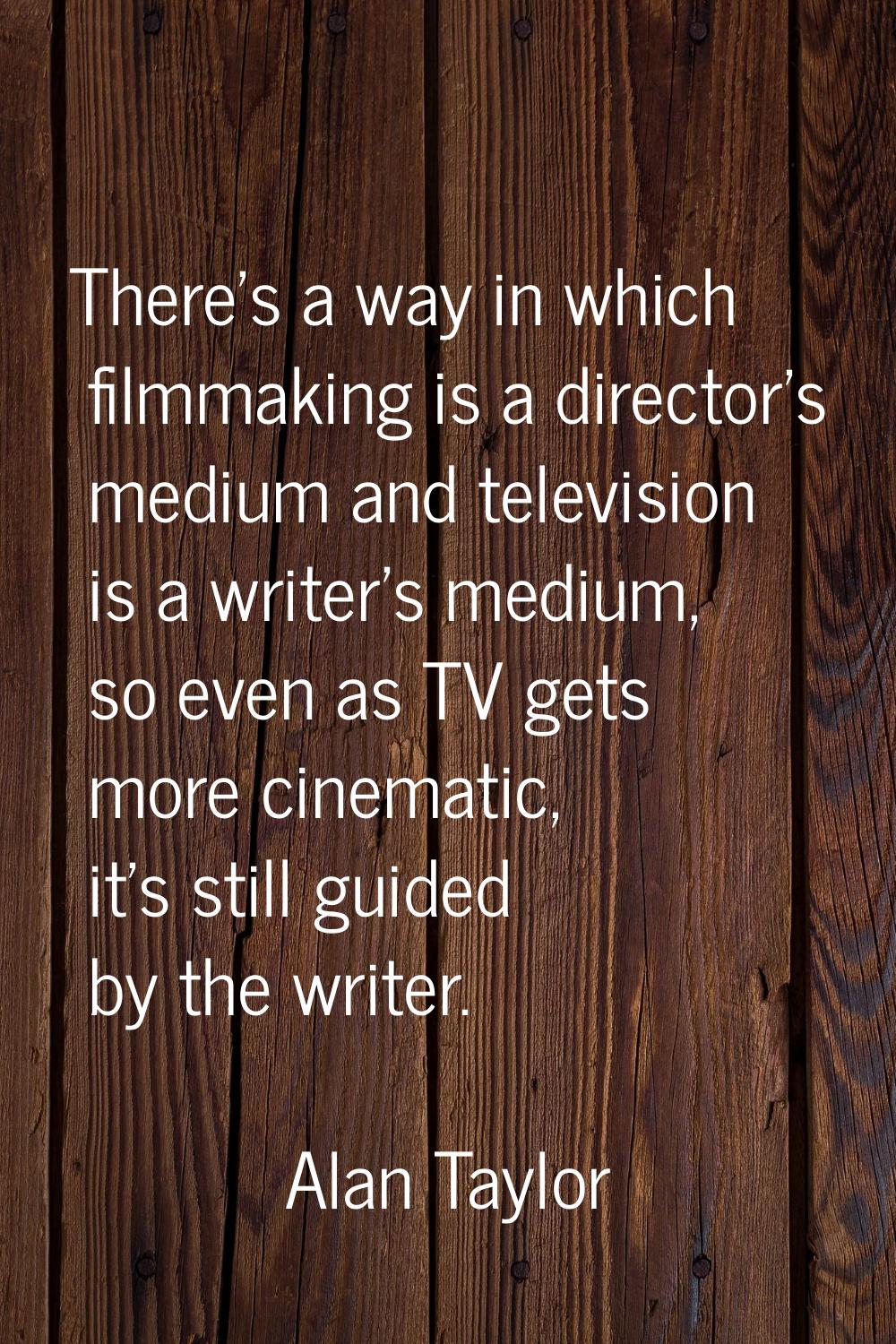 There's a way in which filmmaking is a director's medium and television is a writer's medium, so ev