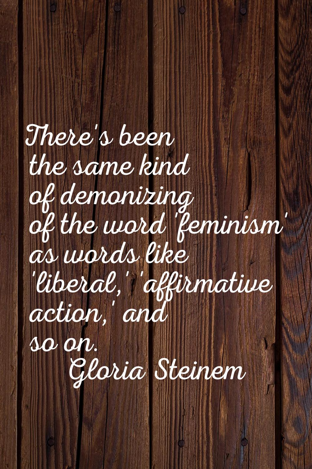 There's been the same kind of demonizing of the word 'feminism' as words like 'liberal,' 'affirmati