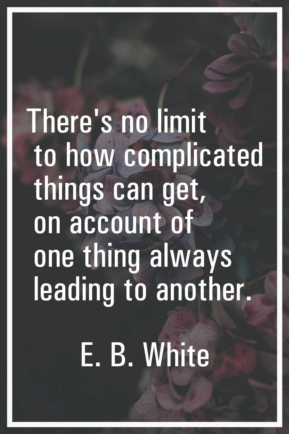 There's no limit to how complicated things can get, on account of one thing always leading to anoth
