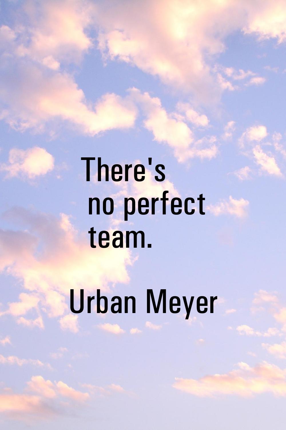There's no perfect team.
