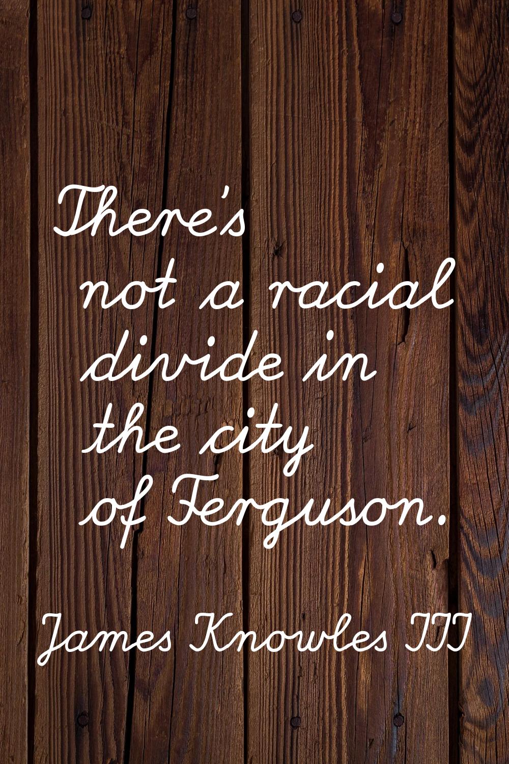 There's not a racial divide in the city of Ferguson.