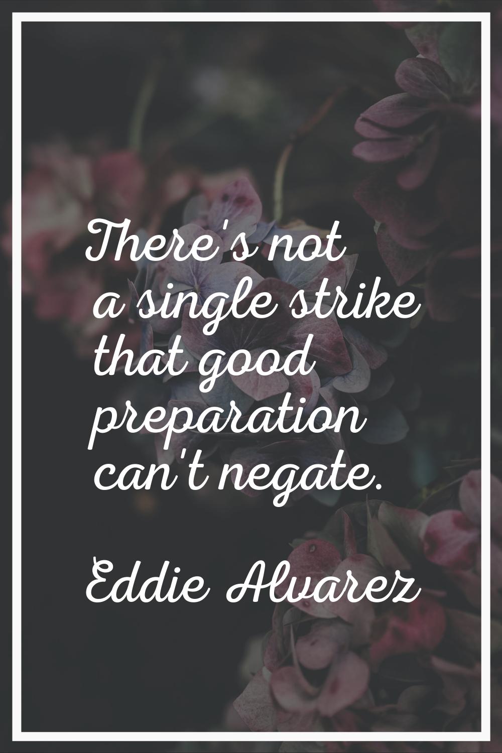 There's not a single strike that good preparation can't negate.