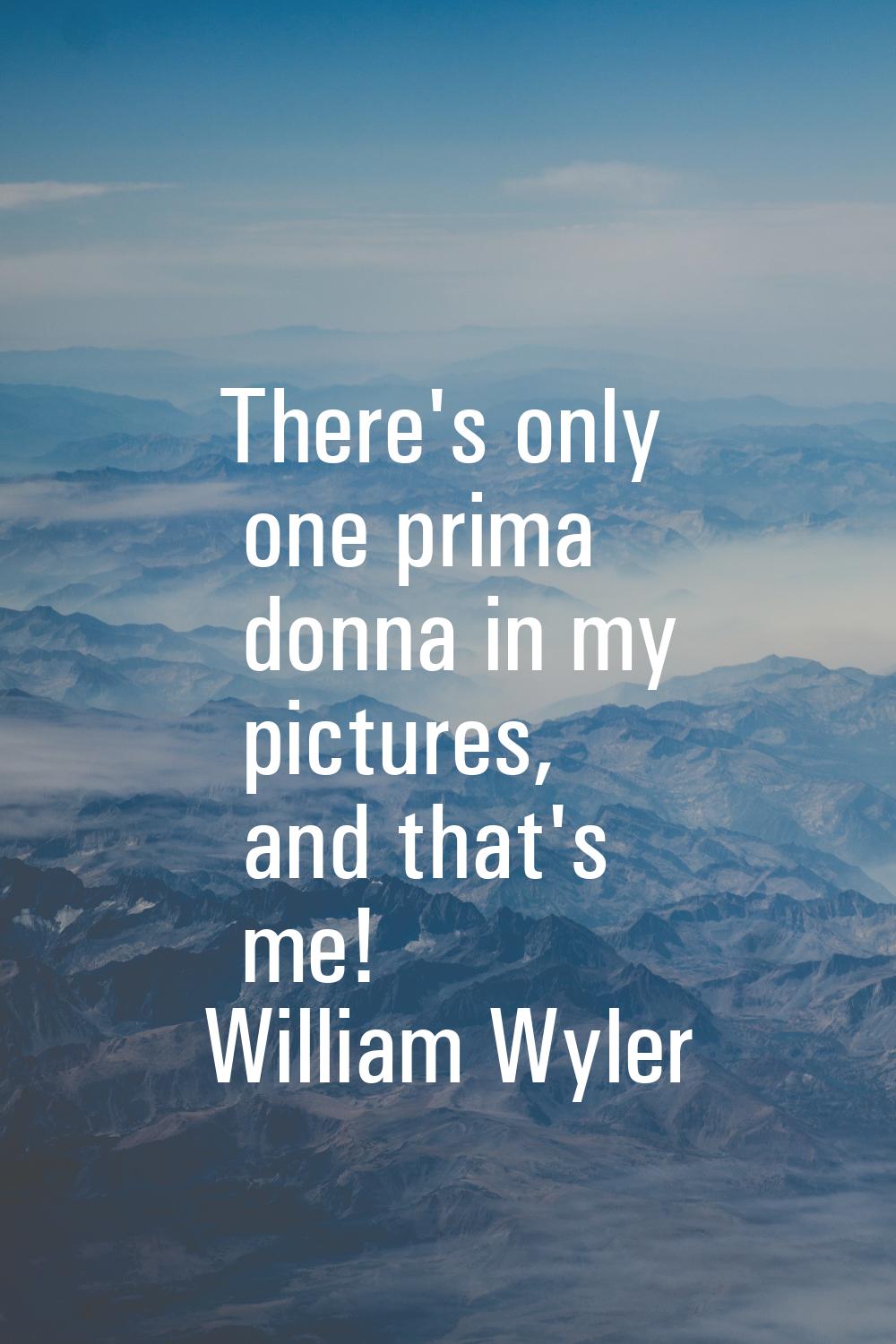 There's only one prima donna in my pictures, and that's me!