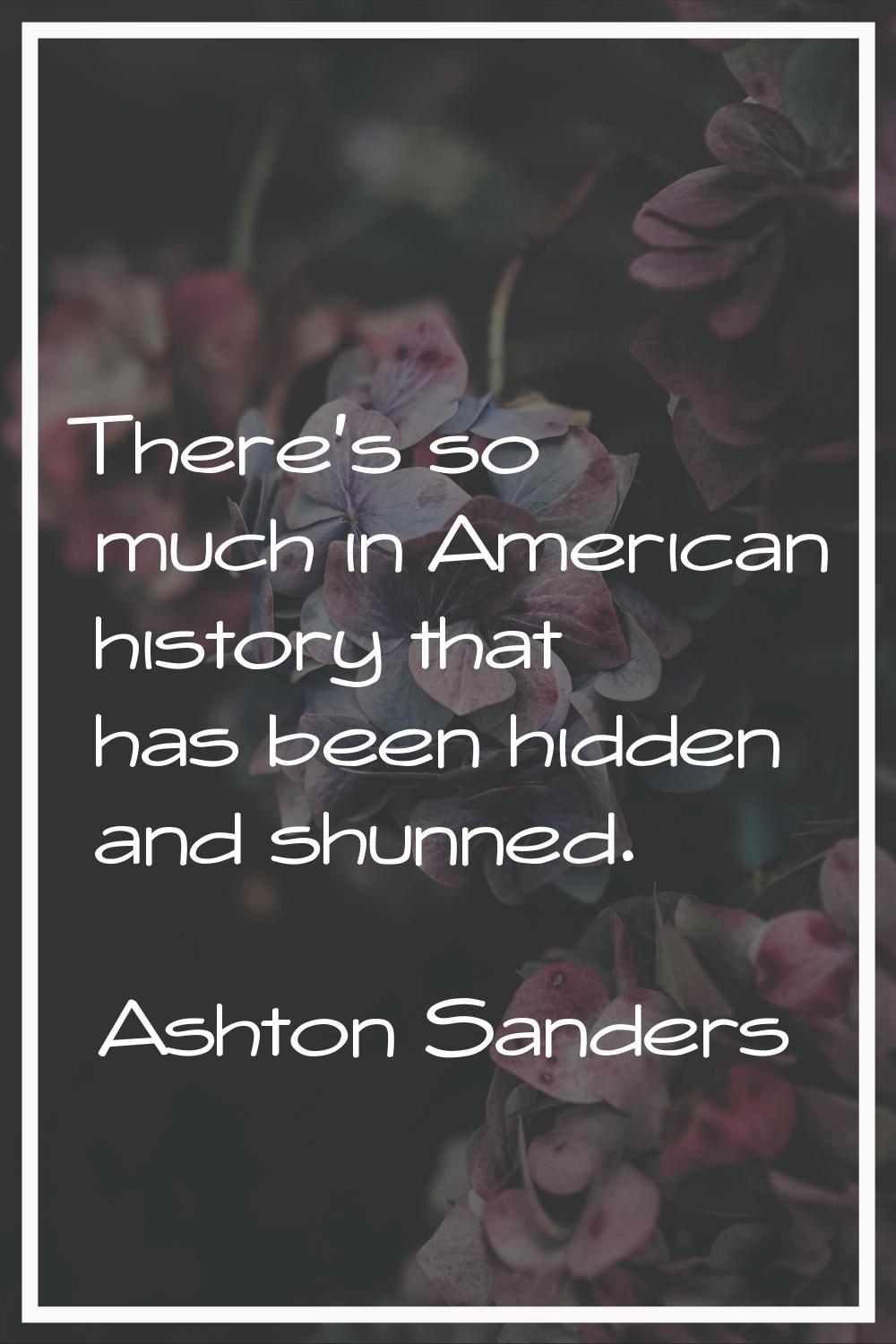There's so much in American history that has been hidden and shunned.
