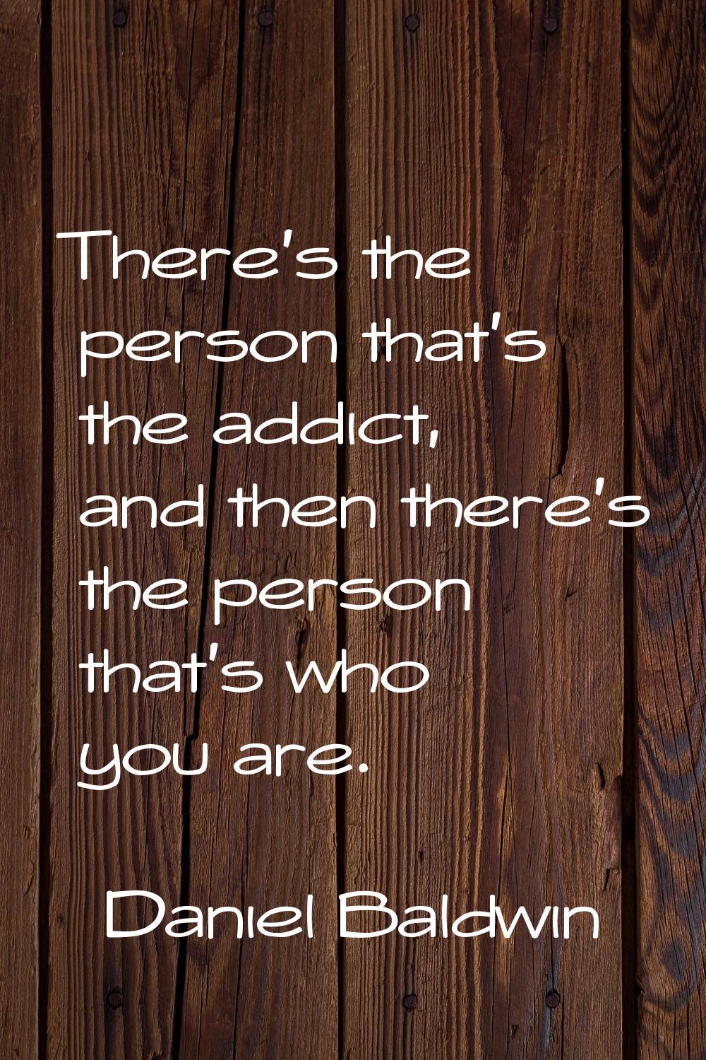 There's the person that's the addict, and then there's the person that's who you are.