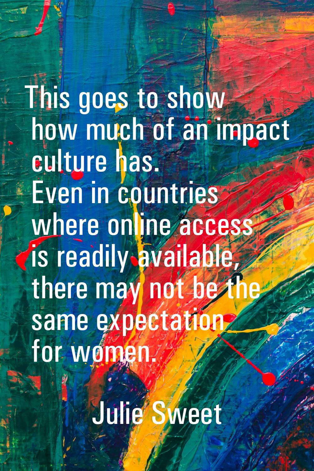 This goes to show how much of an impact culture has. Even in countries where online access is readi
