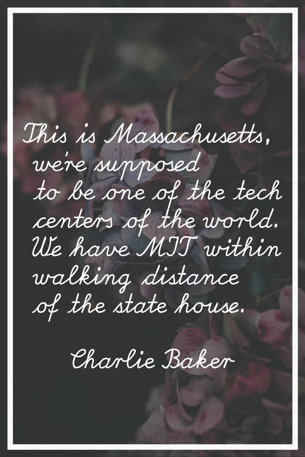 This is Massachusetts, we're supposed to be one of the tech centers of the world. We have MIT withi
