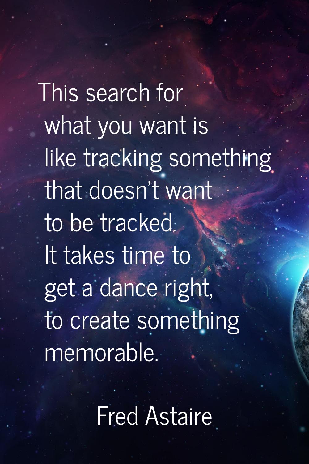 This search for what you want is like tracking something that doesn't want to be tracked. It takes 