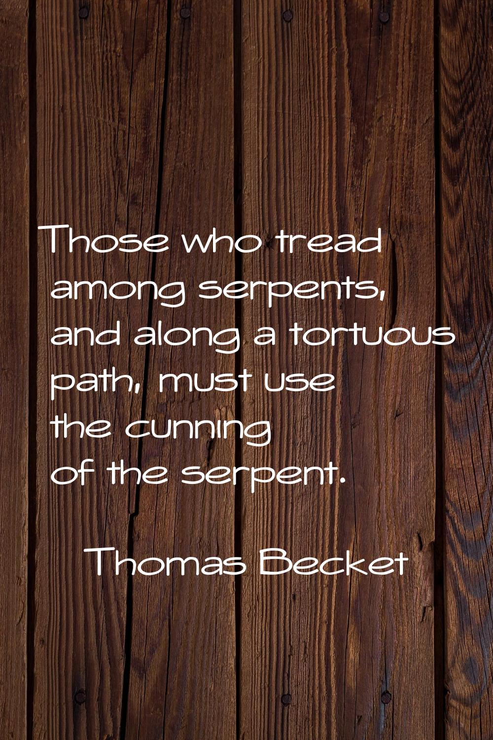 Those who tread among serpents, and along a tortuous path, must use the cunning of the serpent.