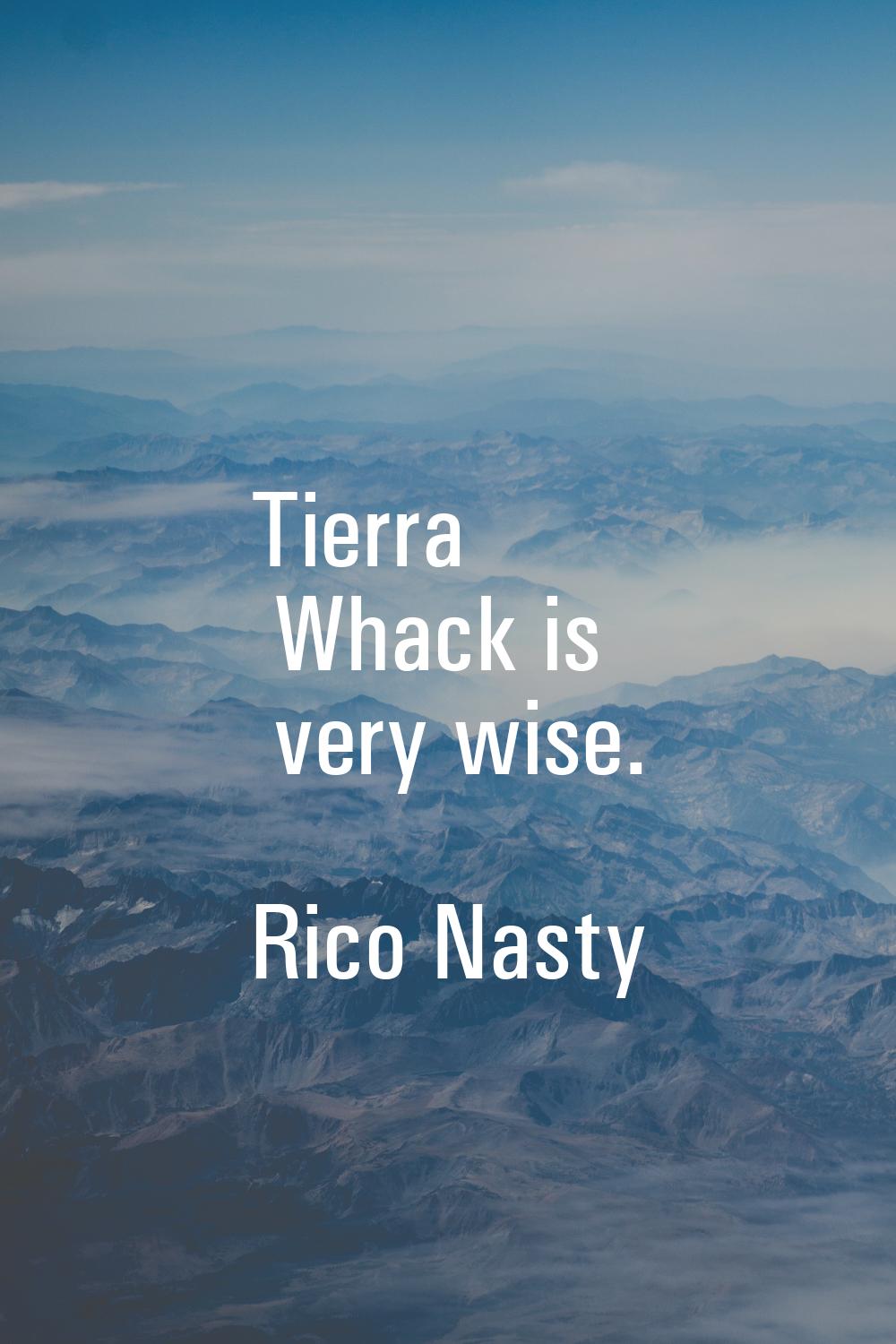 Tierra Whack is very wise.