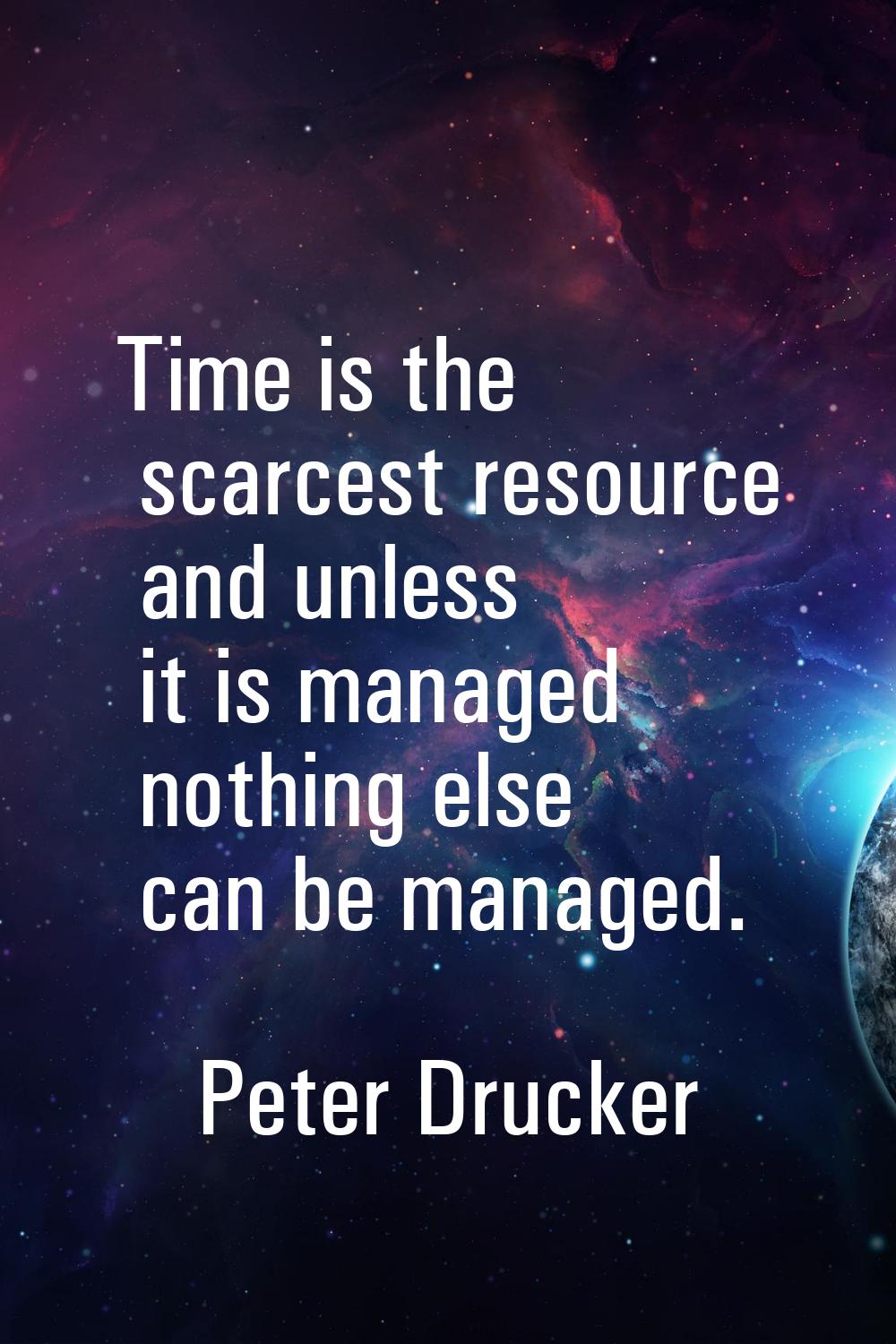 Time is the scarcest resource and unless it is managed nothing else can be managed.
