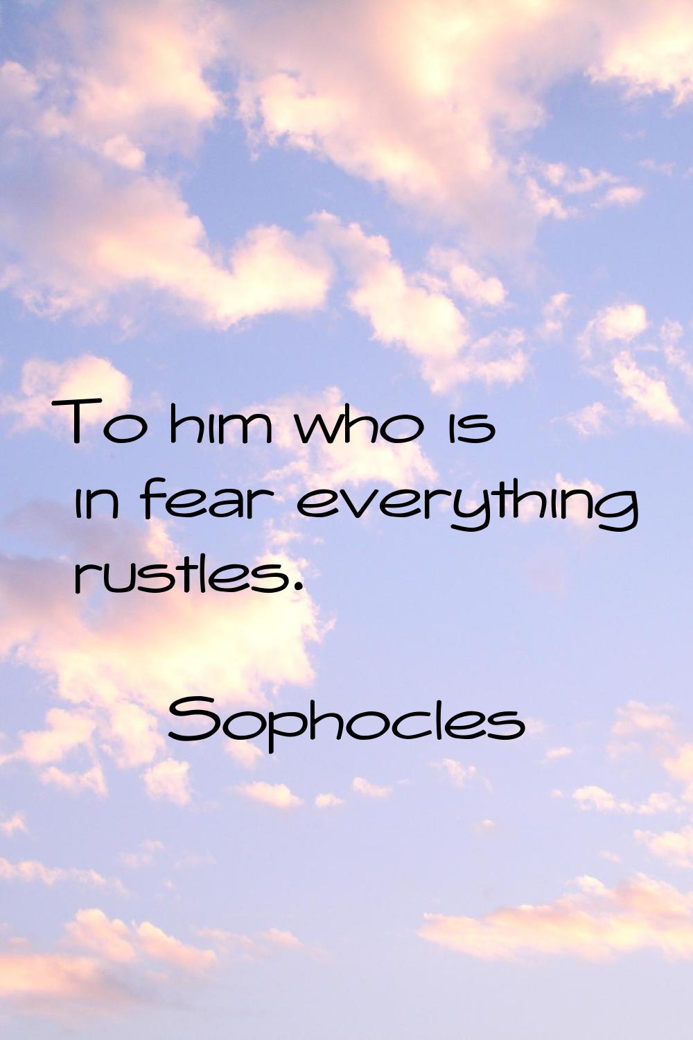 To him who is in fear everything rustles.