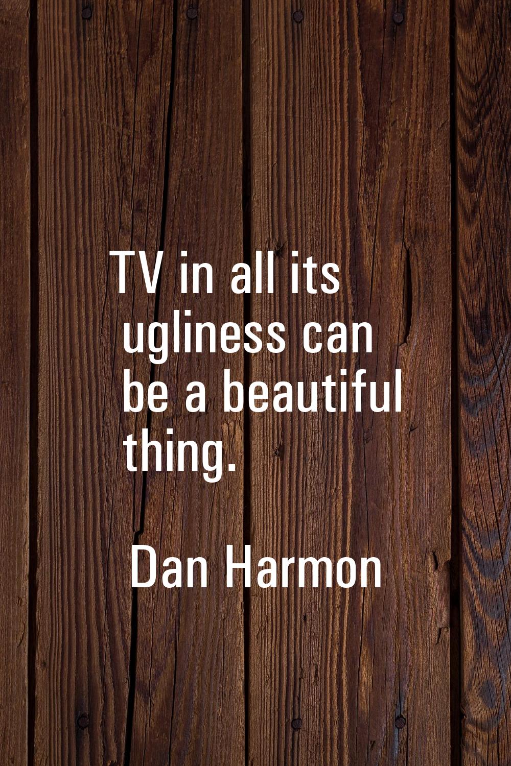 TV in all its ugliness can be a beautiful thing.