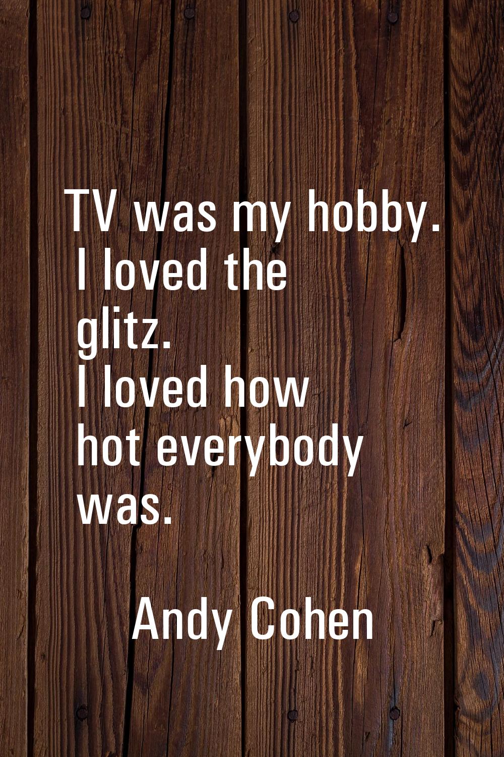 TV was my hobby. I loved the glitz. I loved how hot everybody was.