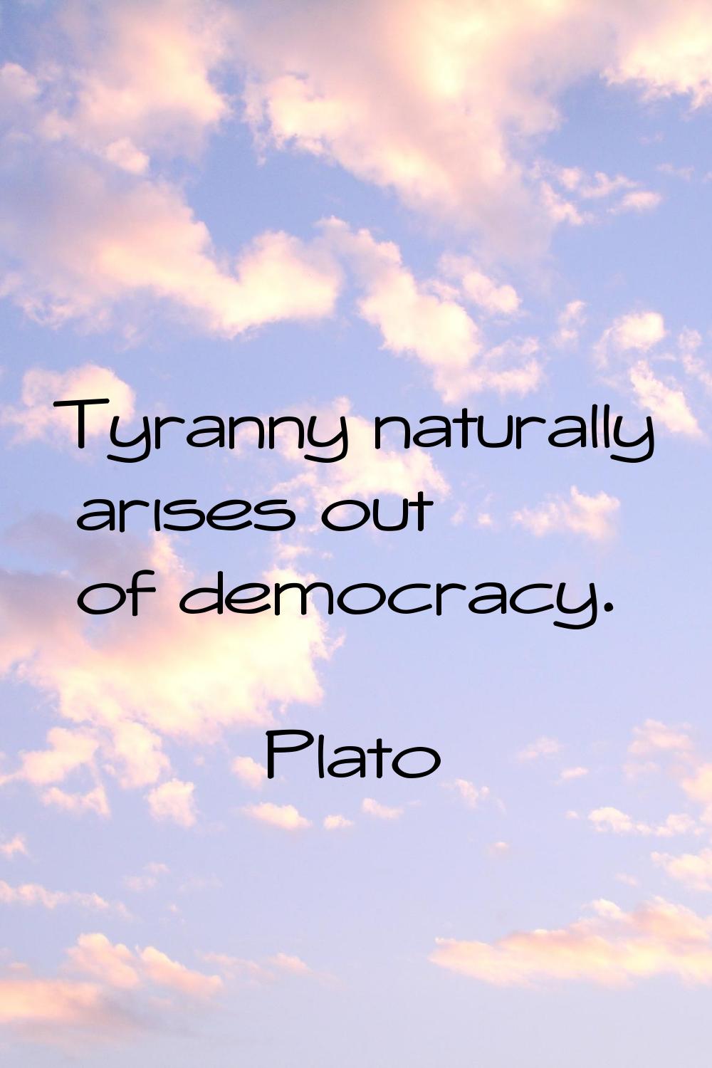 Tyranny naturally arises out of democracy.