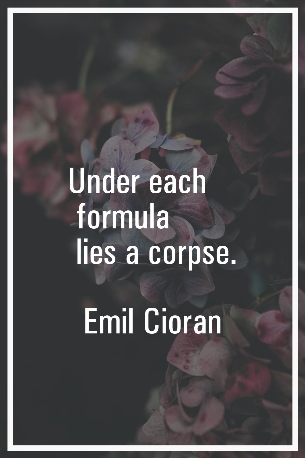 Under each formula lies a corpse.