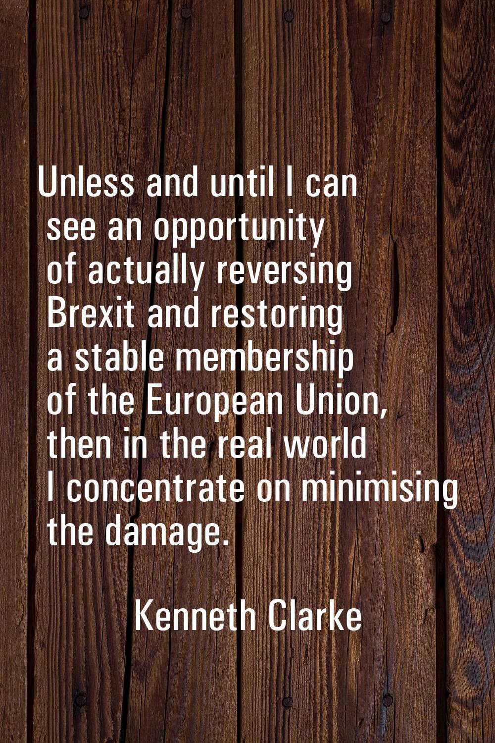 Unless and until I can see an opportunity of actually reversing Brexit and restoring a stable membe
