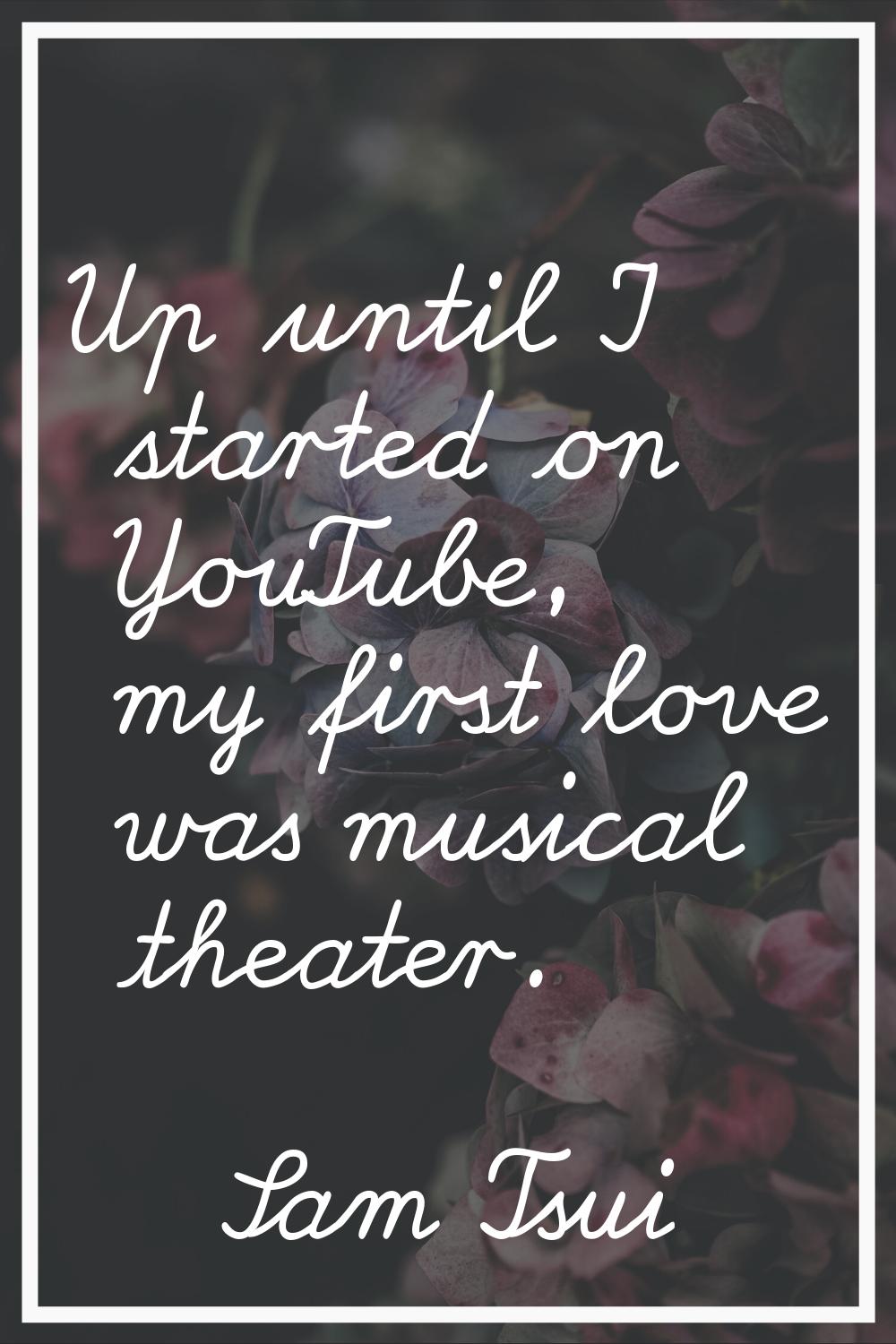 Up until I started on YouTube, my first love was musical theater.