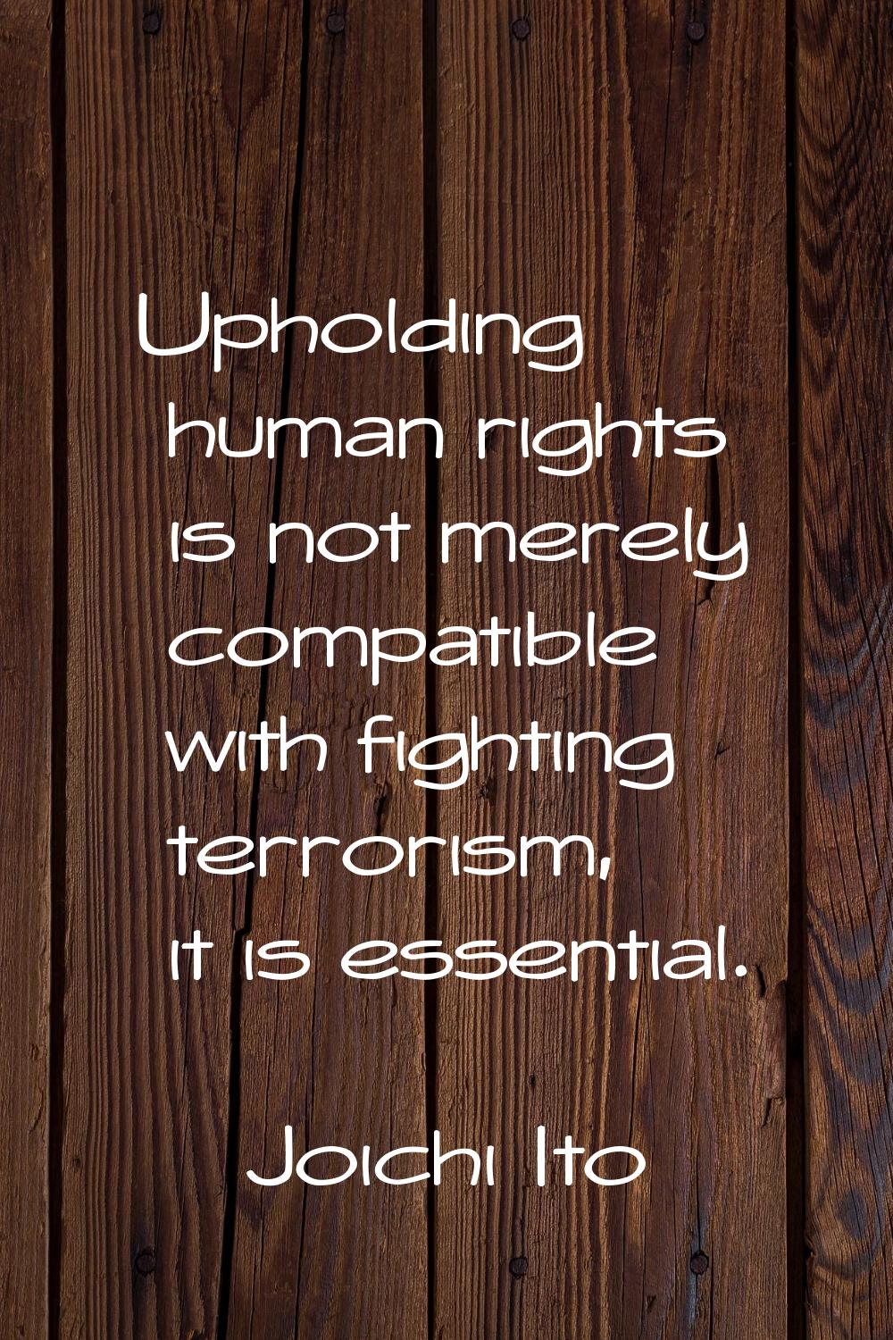 Upholding human rights is not merely compatible with fighting terrorism, it is essential.