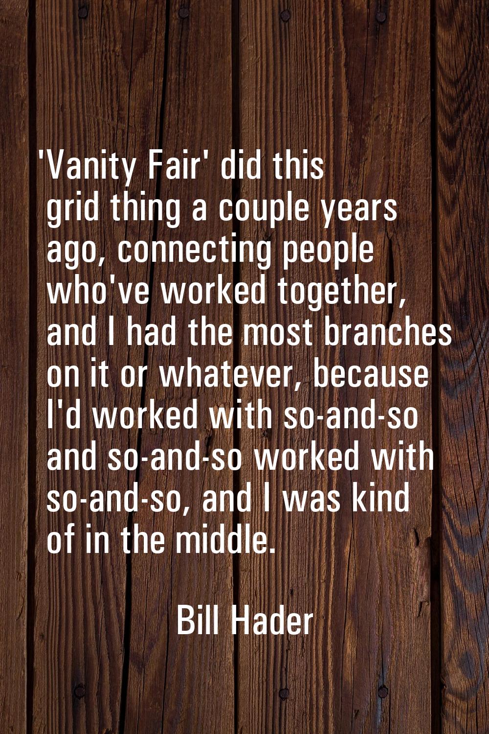 'Vanity Fair' did this grid thing a couple years ago, connecting people who've worked together, and