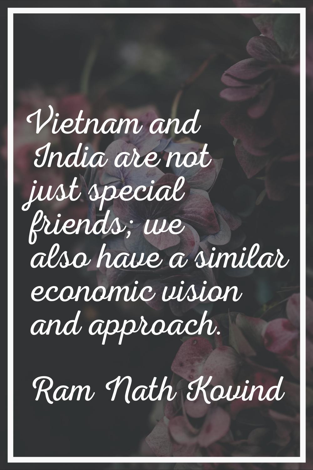 Vietnam and India are not just special friends; we also have a similar economic vision and approach