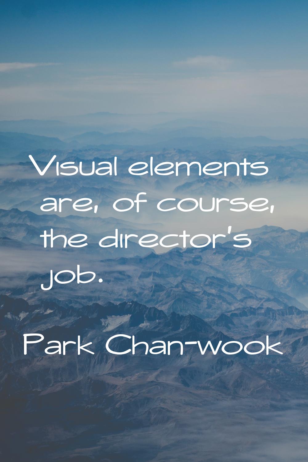 Visual elements are, of course, the director's job.