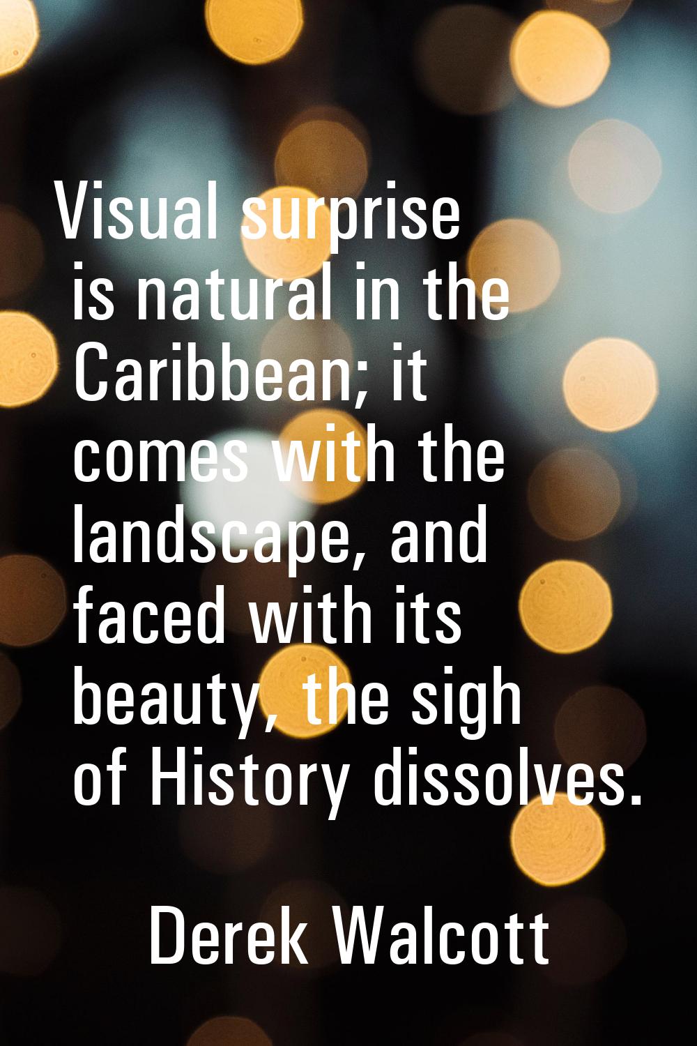 Visual surprise is natural in the Caribbean; it comes with the landscape, and faced with its beauty