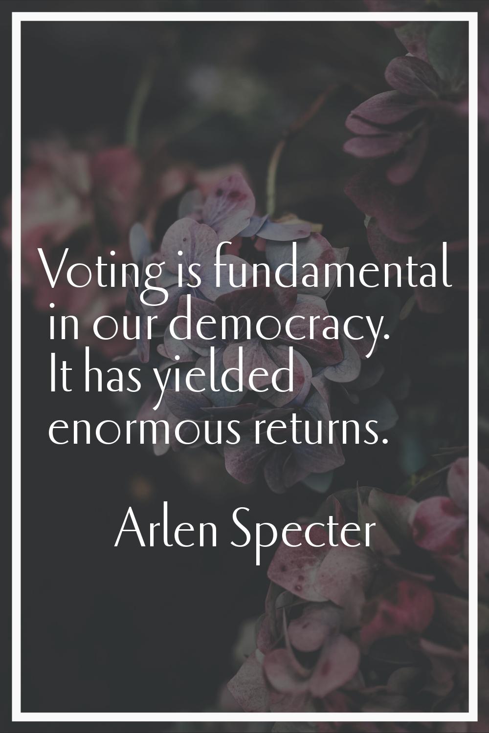 Voting is fundamental in our democracy. It has yielded enormous returns.