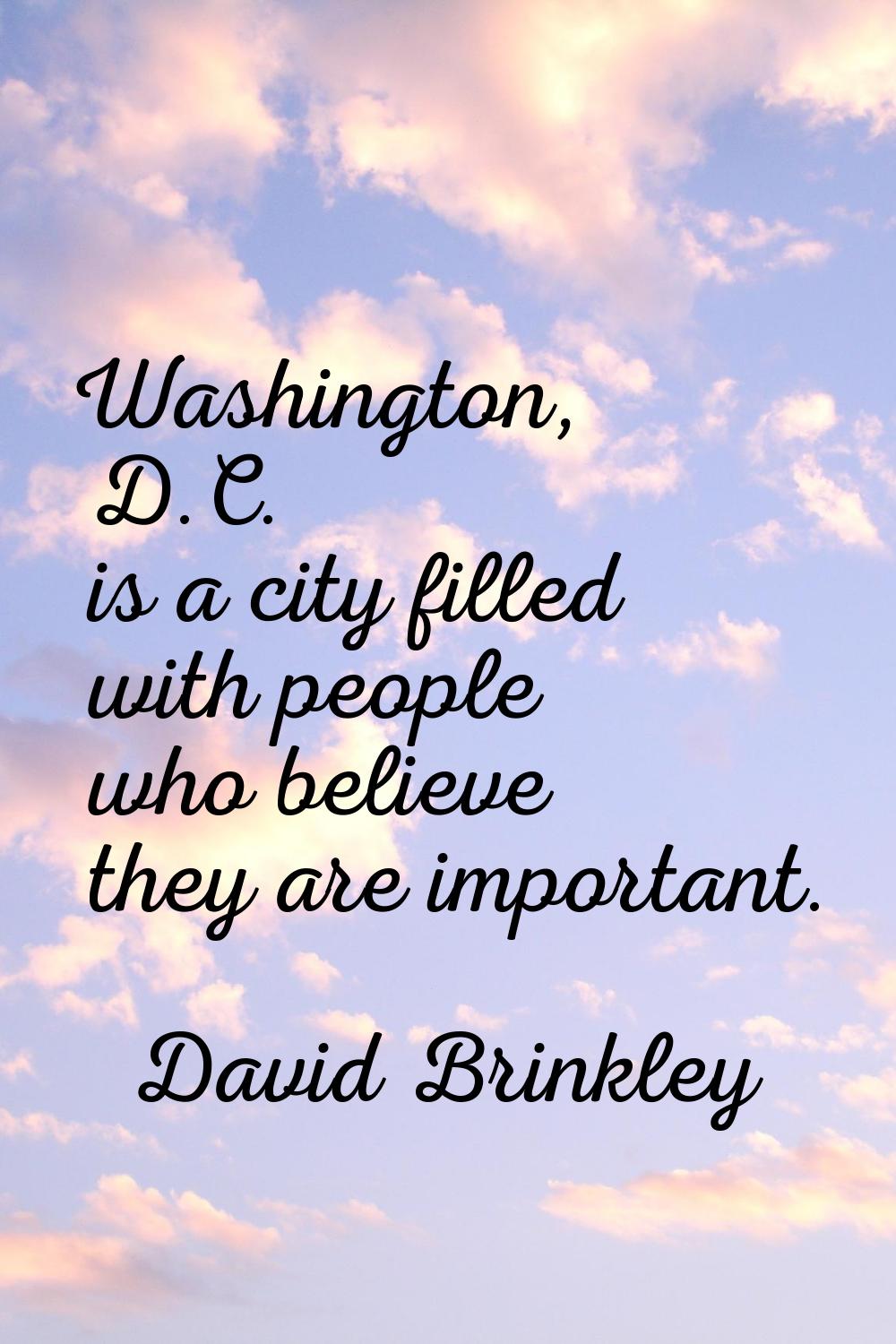Washington, D.C. is a city filled with people who believe they are important.