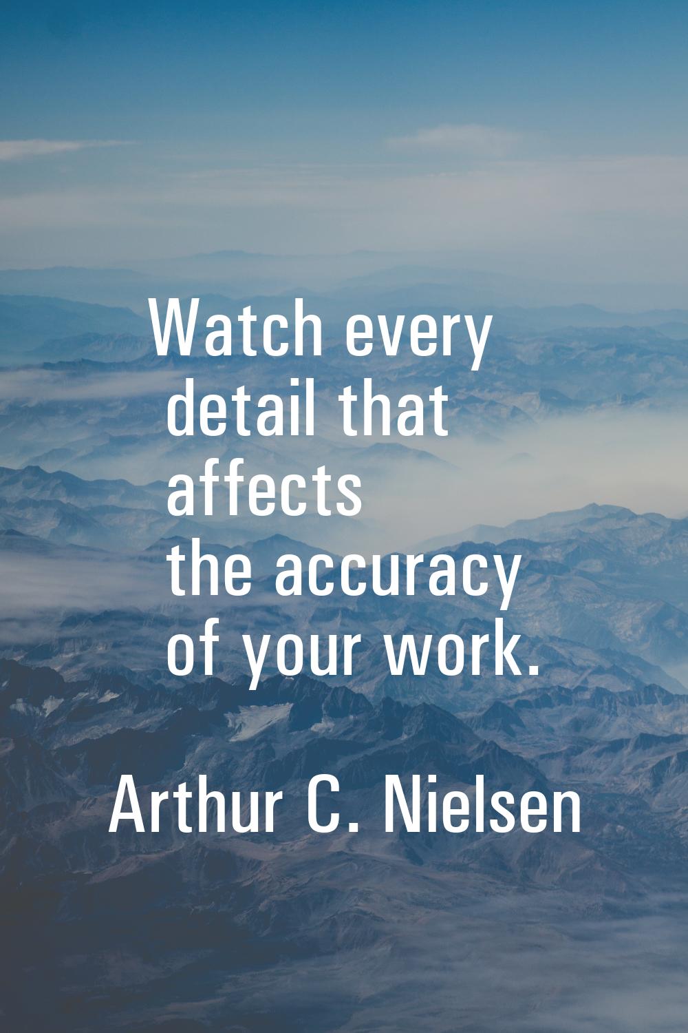 Watch every detail that affects the accuracy of your work.