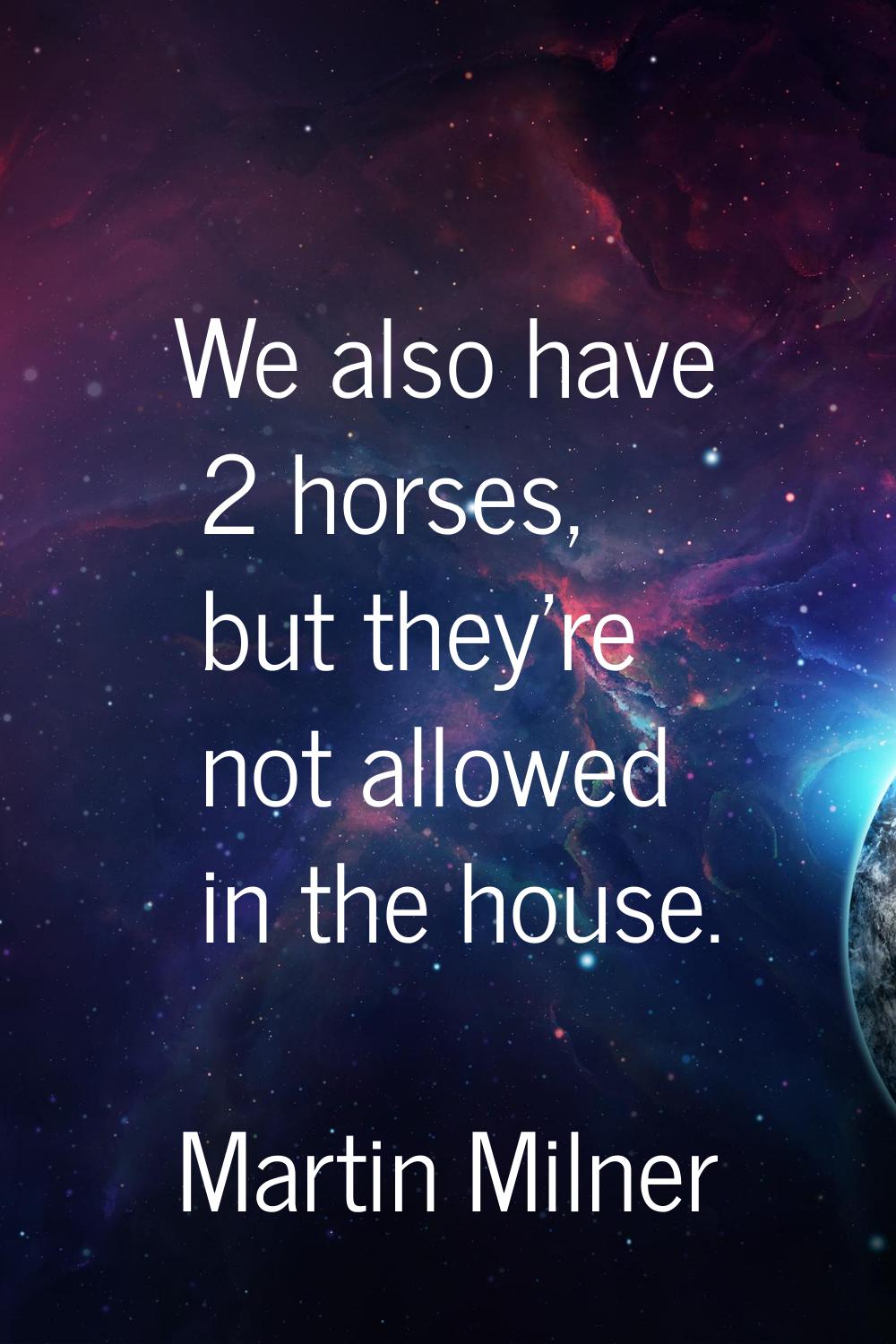 We also have 2 horses, but they're not allowed in the house.