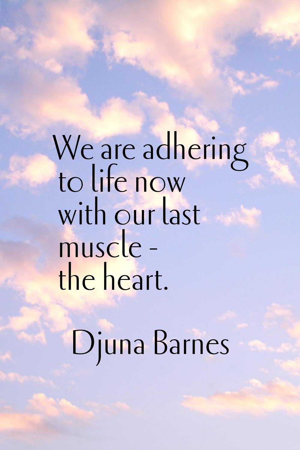We are adhering to life now with our last muscle - the heart.