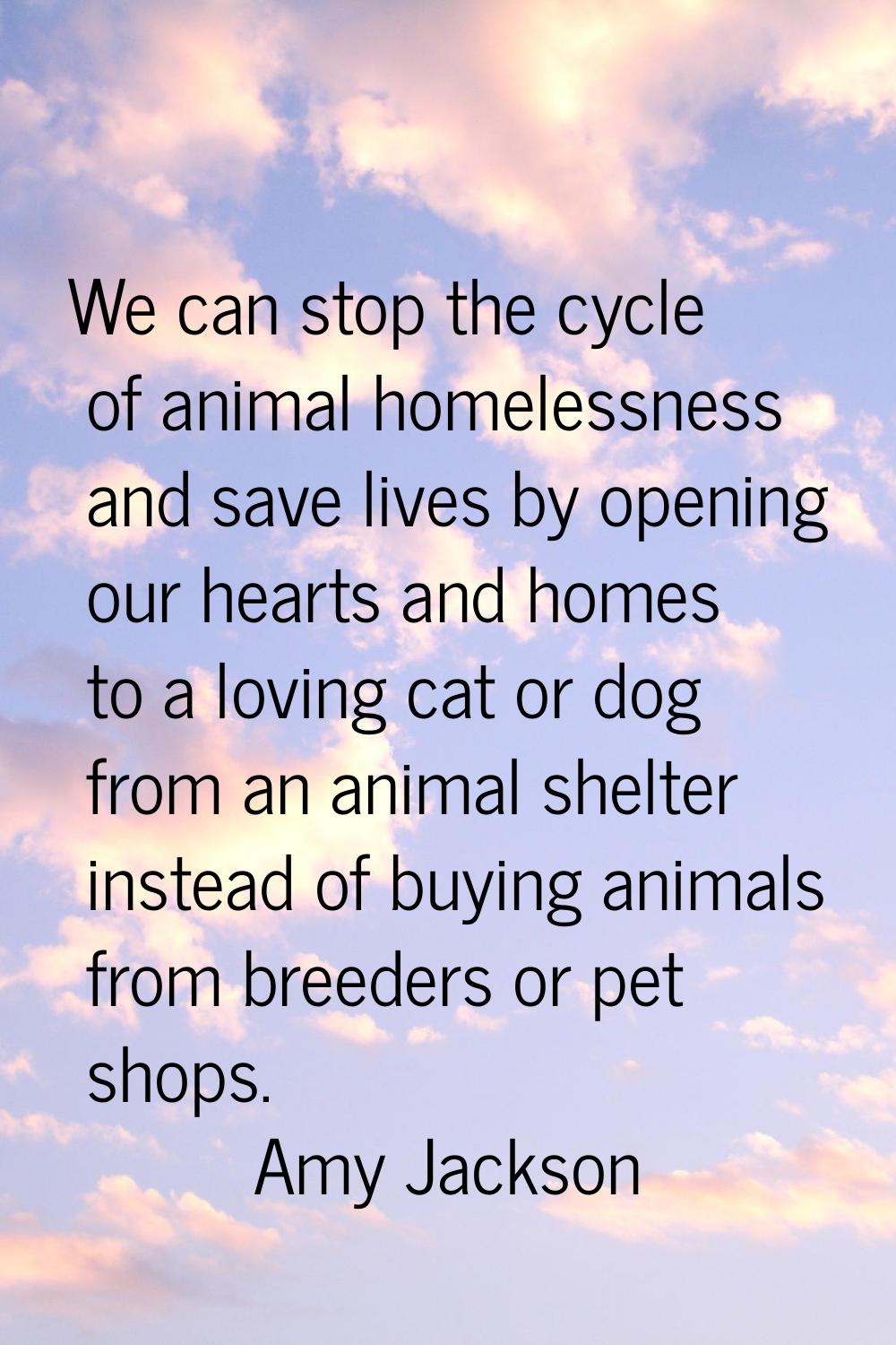We can stop the cycle of animal homelessness and save lives by opening our hearts and homes to a lo