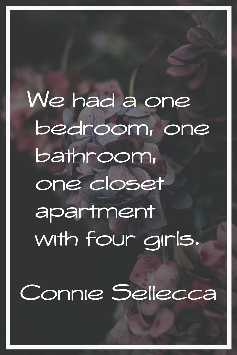 We had a one bedroom, one bathroom, one closet apartment with four girls.