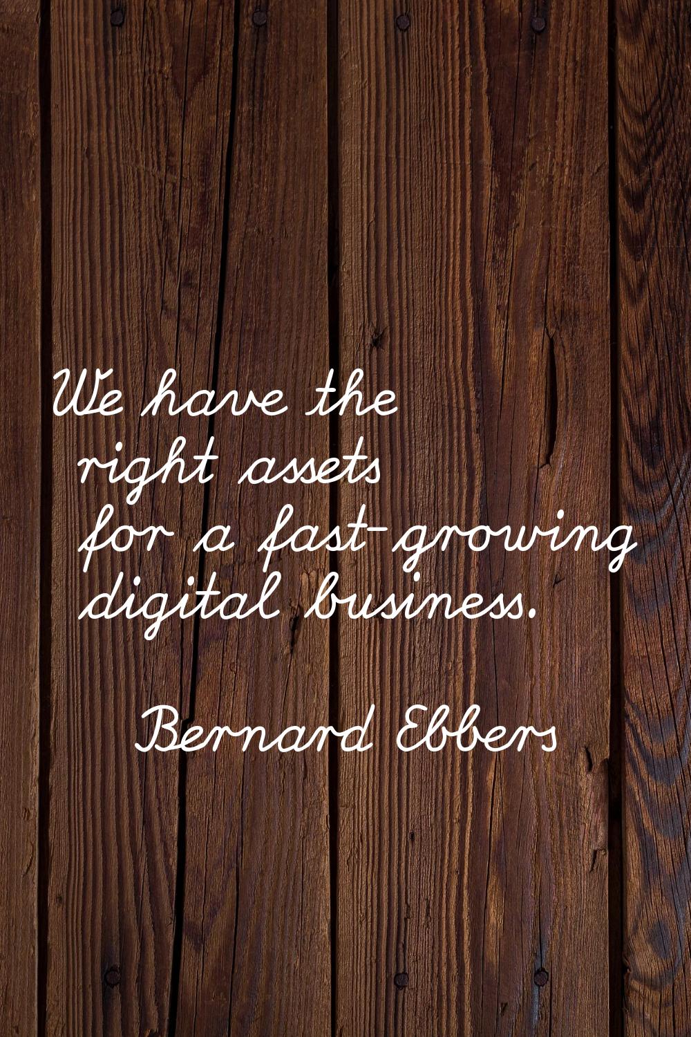 We have the right assets for a fast-growing digital business.