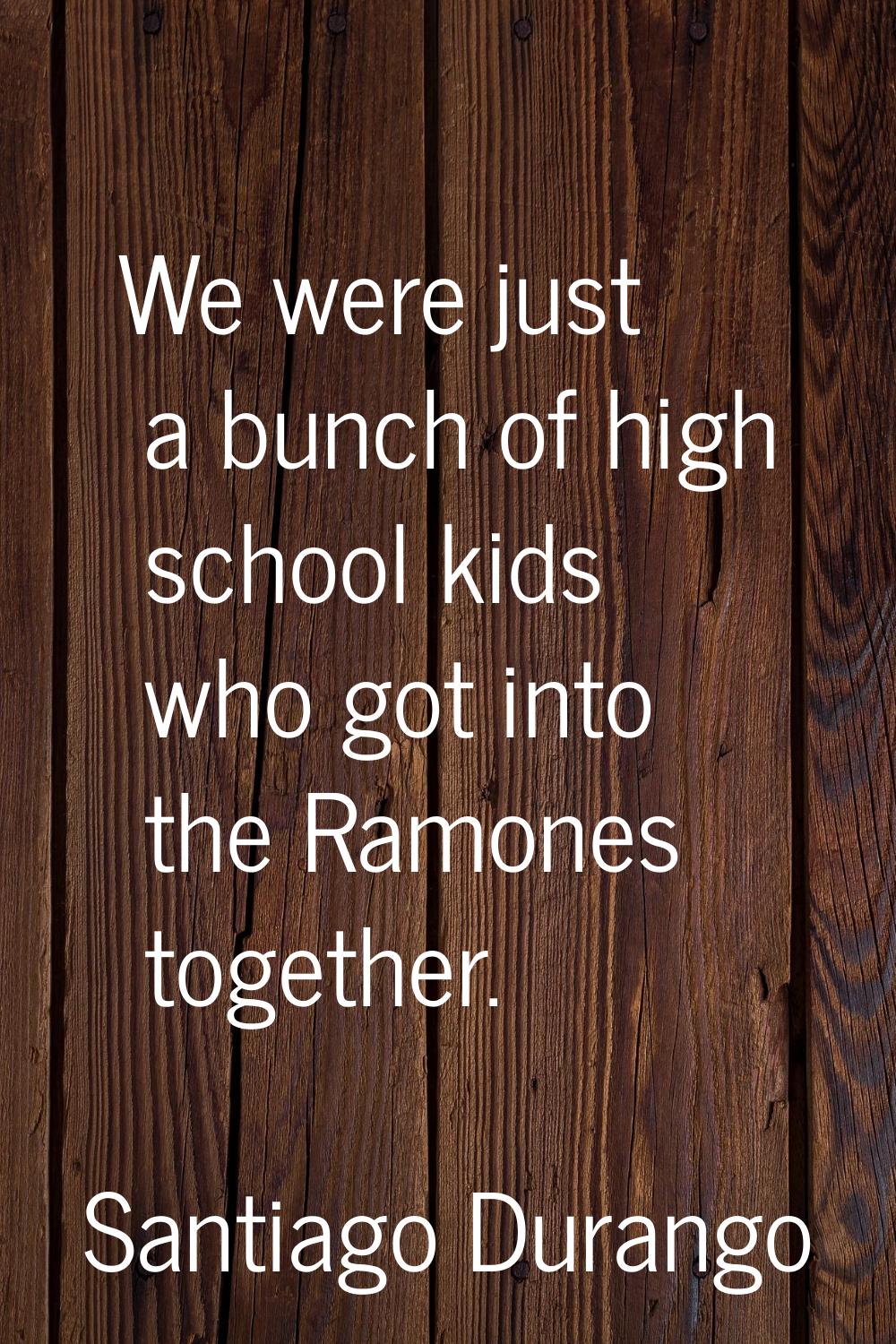 We were just a bunch of high school kids who got into the Ramones together.