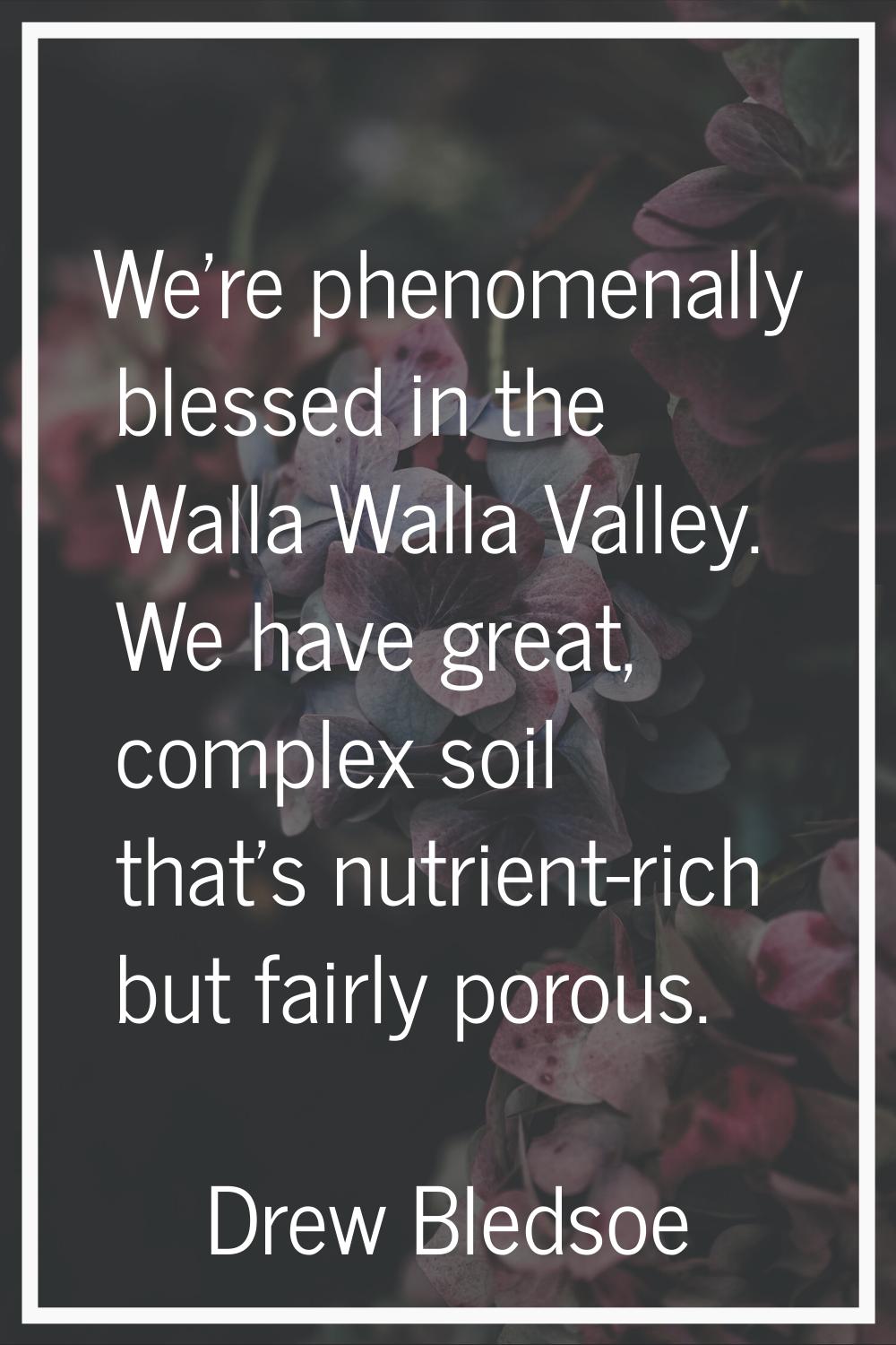 We're phenomenally blessed in the Walla Walla Valley. We have great, complex soil that's nutrient-r