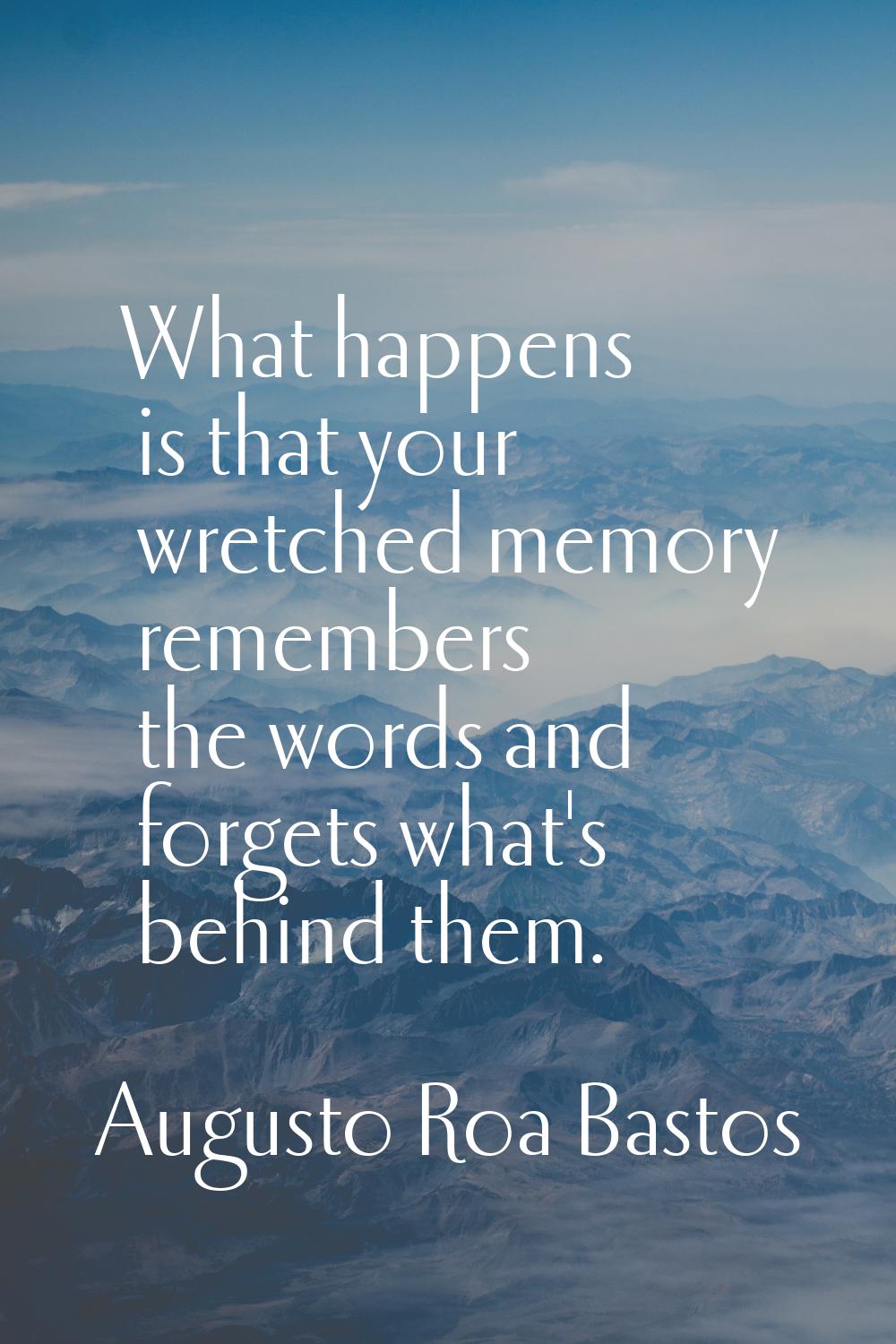 What happens is that your wretched memory remembers the words and forgets what's behind them.