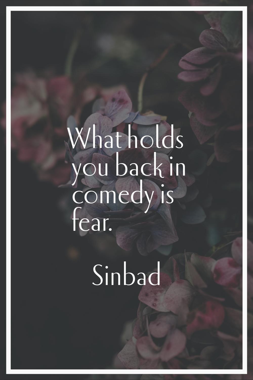 What holds you back in comedy is fear.