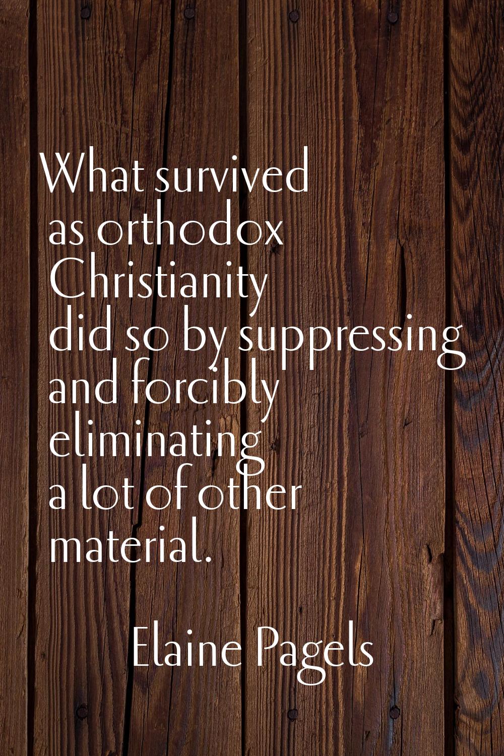 What survived as orthodox Christianity did so by suppressing and forcibly eliminating a lot of othe