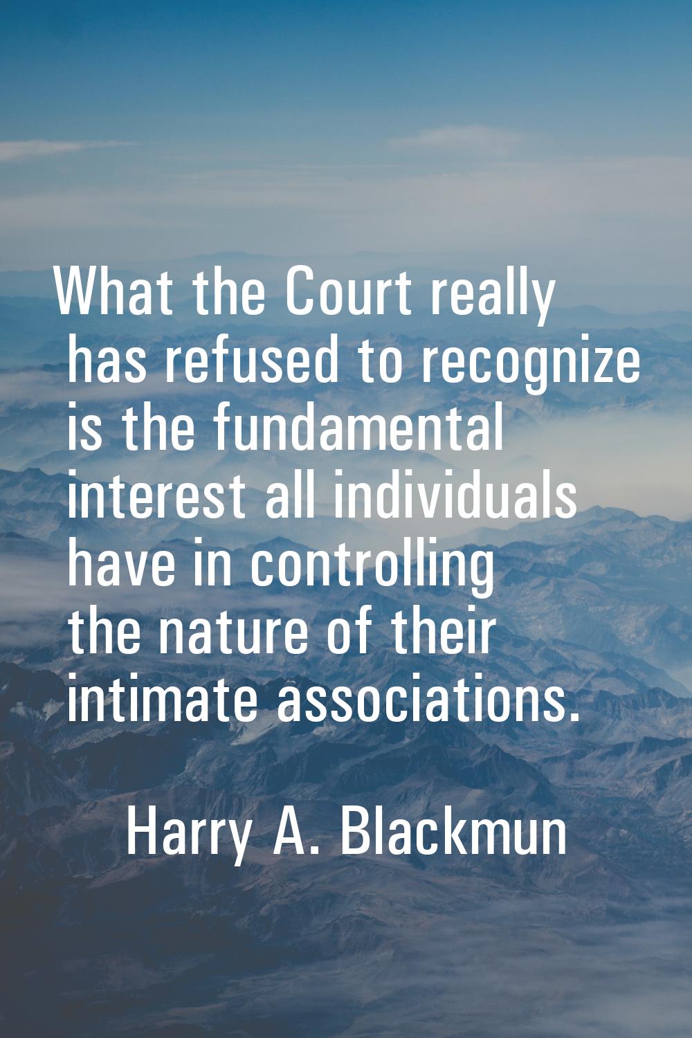 What the Court really has refused to recognize is the fundamental interest all individuals have in 